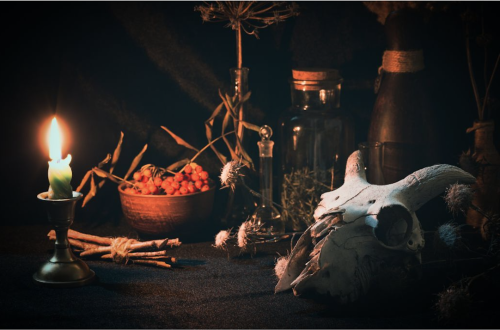 Samhain, dýně, svíčky, půlnoc